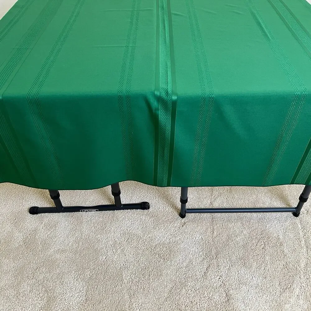 Tablecloth Dark Green Fabric Stripes Sheen Easy Care Polyester 54x51 Dining